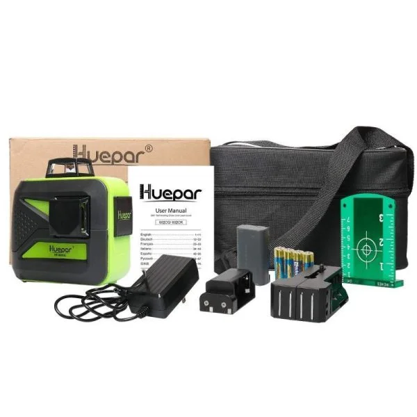 Huepar 602CG gradbeni nivelir zeleni + Gratis akumulator - Image 8