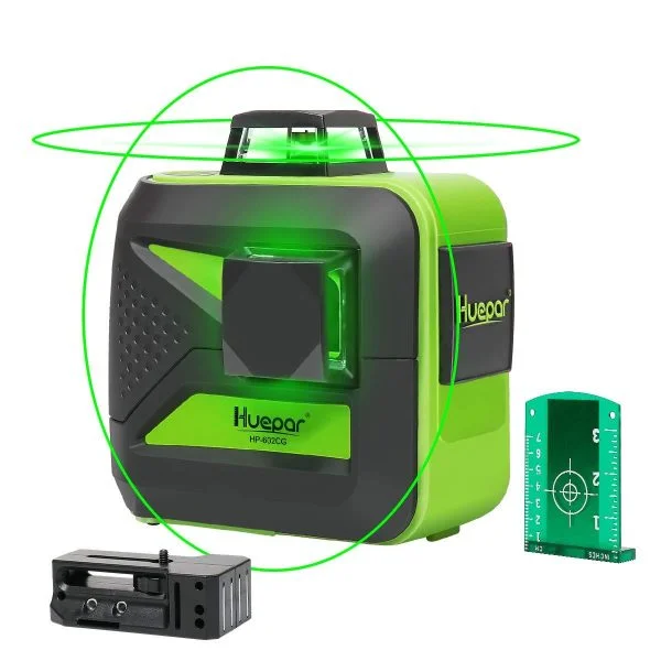 Huepar 602CG gradbeni nivelir zeleni + Gratis akumulator