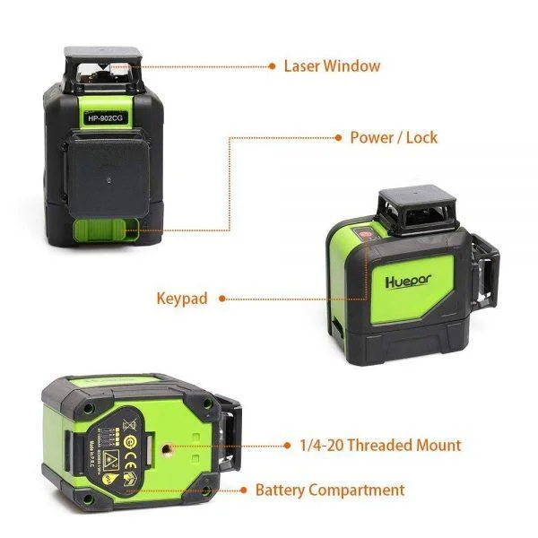 Huepar 902CG linijski rotacijski laser - Image 4