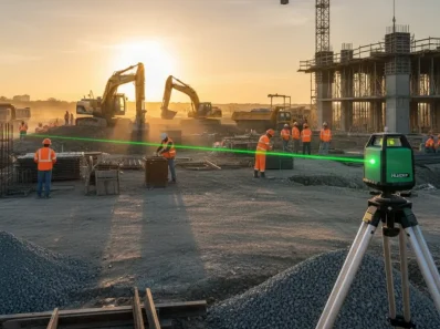 3 Prednosti Uporabe Rotacijskega Laserja Huepar GF360G na Velikih Gradbiščih