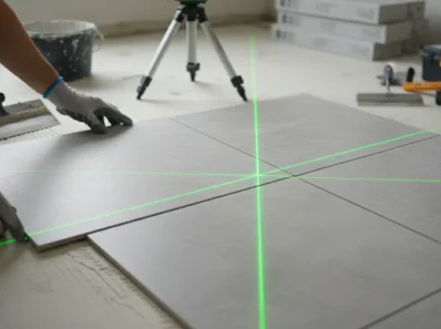 Brezhibno Polaganje Ploščic: Kako Natančen Laserski Nivelir Spremeni Vaše Delo