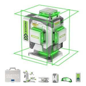 Huepar.si Spletna Trgovina 1 PRO 8000mAh 16 linijski zeleni laserski nivelir ZK04CG s štirimi 360-stopinjskimi žarki in daljincem